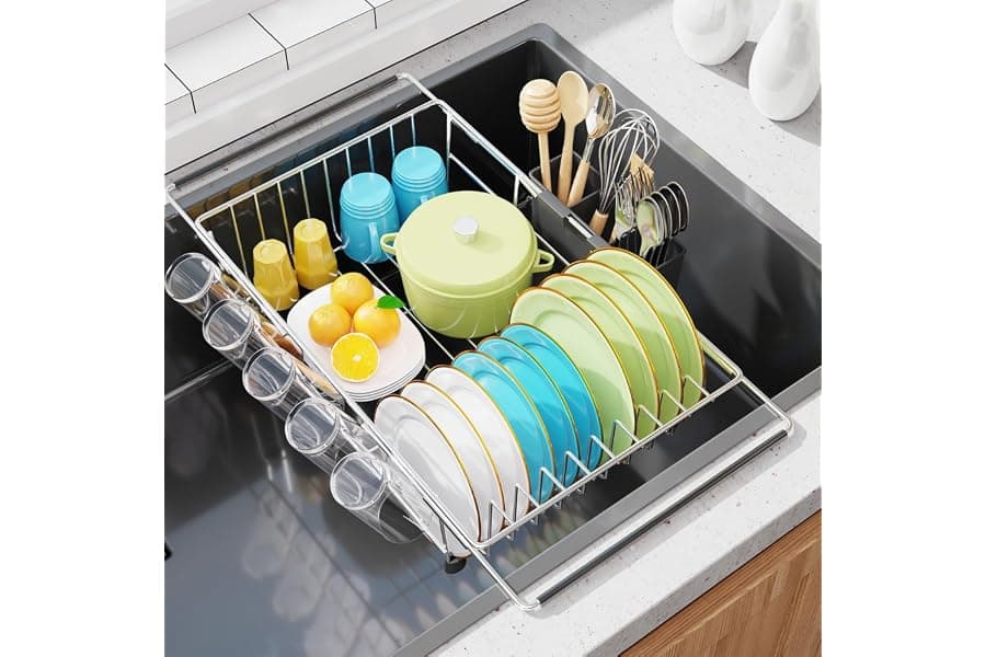 Compact Expandable Over-Sink Dish Drying Rack