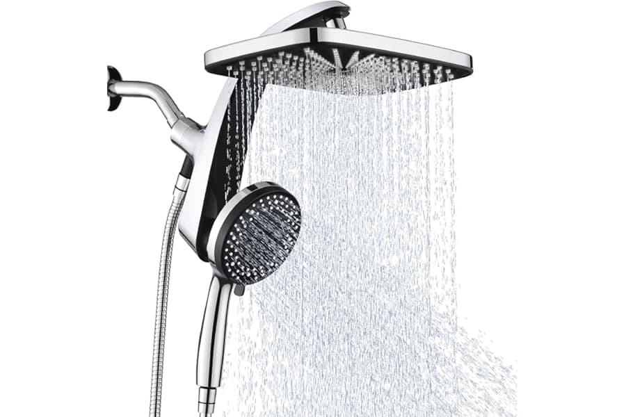 High-Pressure Rain Shower Head with Handheld Spray Combo