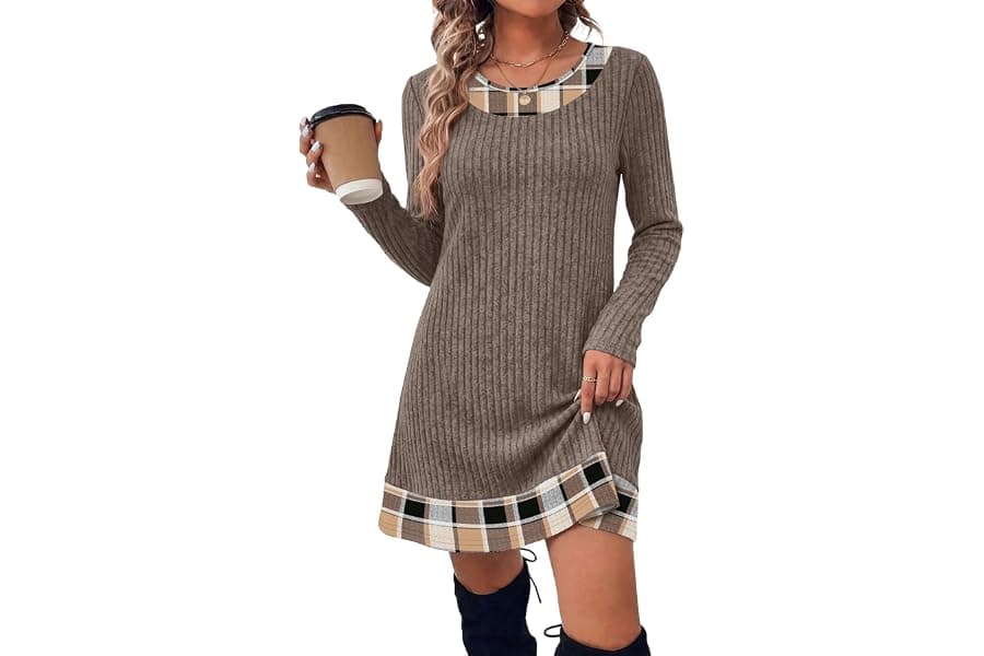 Cozy Color Block Sweater Dresses for Fall