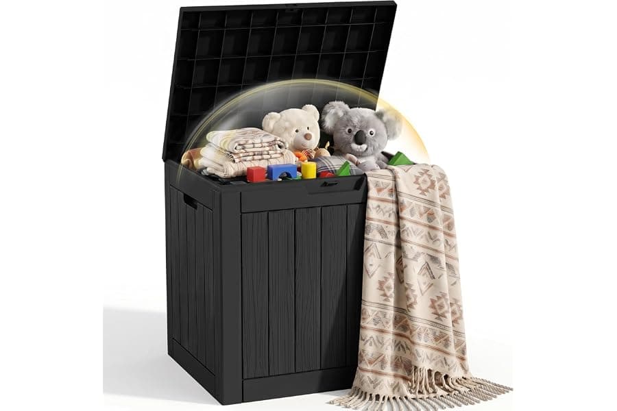 30-Gallon Waterproof Outdoor Storage Box with Lockable Design
