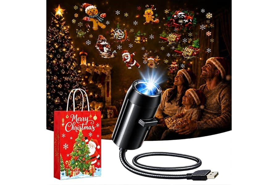 Holiday Light Projector: 10 Festive Scenes & Auto Shut-Off
