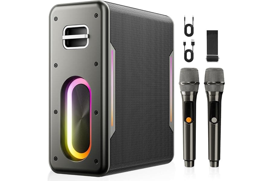 Portable Karaoke Machine with Wireless Microphones