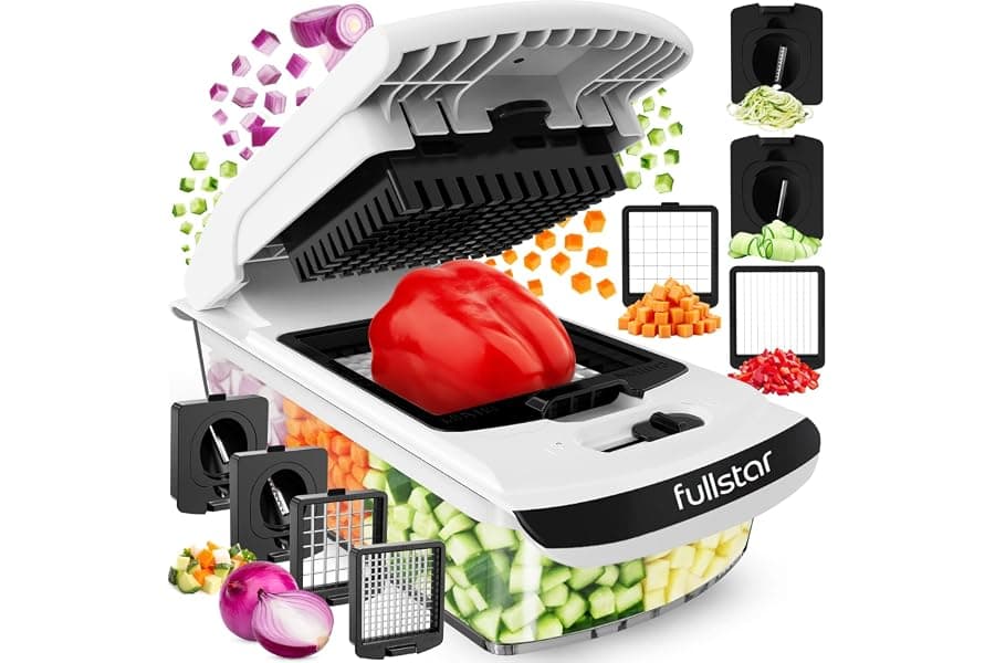 4-in-1 Vegetable Chopper & Spiralizer with Container