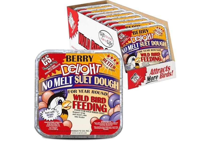 Premium No Melt Suet Cakes for Wild Birds - 8 Pack