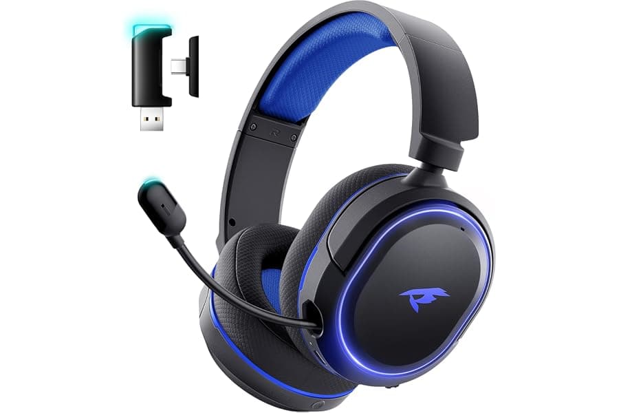 Wireless Gaming Headset with 7.1 Surround Sound & 100H Battery