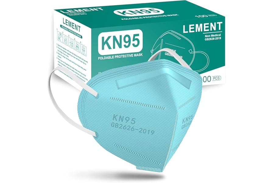 KN95 Face Masks 100 Pack - Disposable Dust Protection