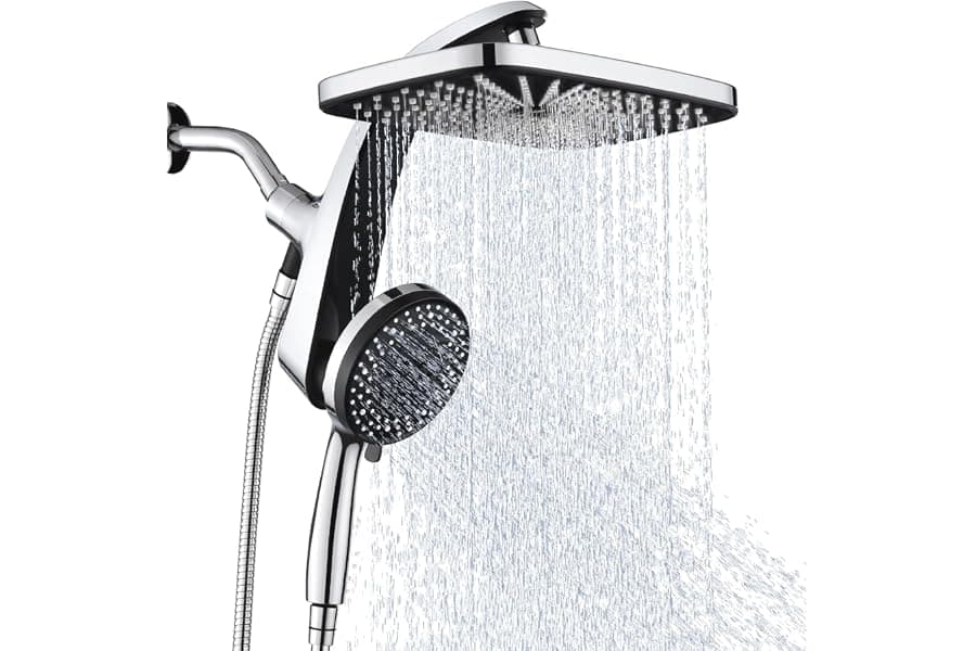 Dual Shower Head System with Rain & Handheld Sprayer