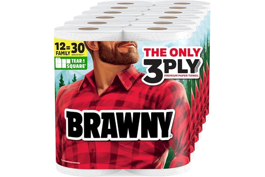 Strong 3-Ply Paper Towels with Multiple Sheet Sizes