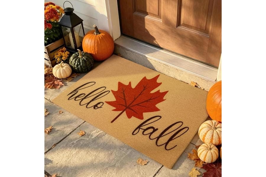 Cozy Fall Welcome Doormat for Outdoor Entryways