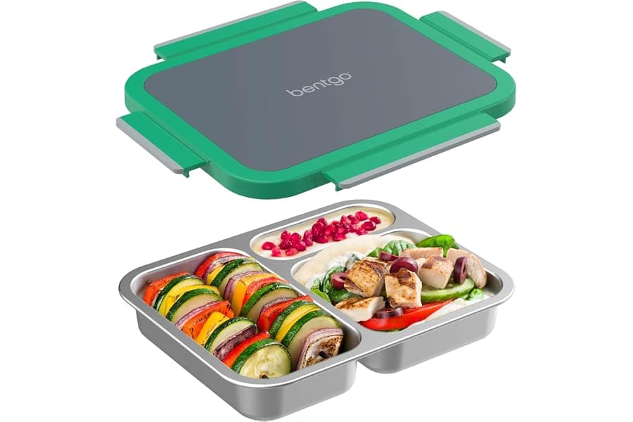 Leak-Proof Stainless Steel Lunch Box with 3 Compartments