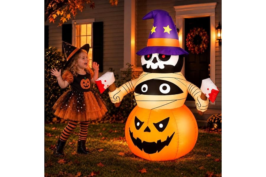 4ft Stacking Pumpkin Inflatable with LED Lights