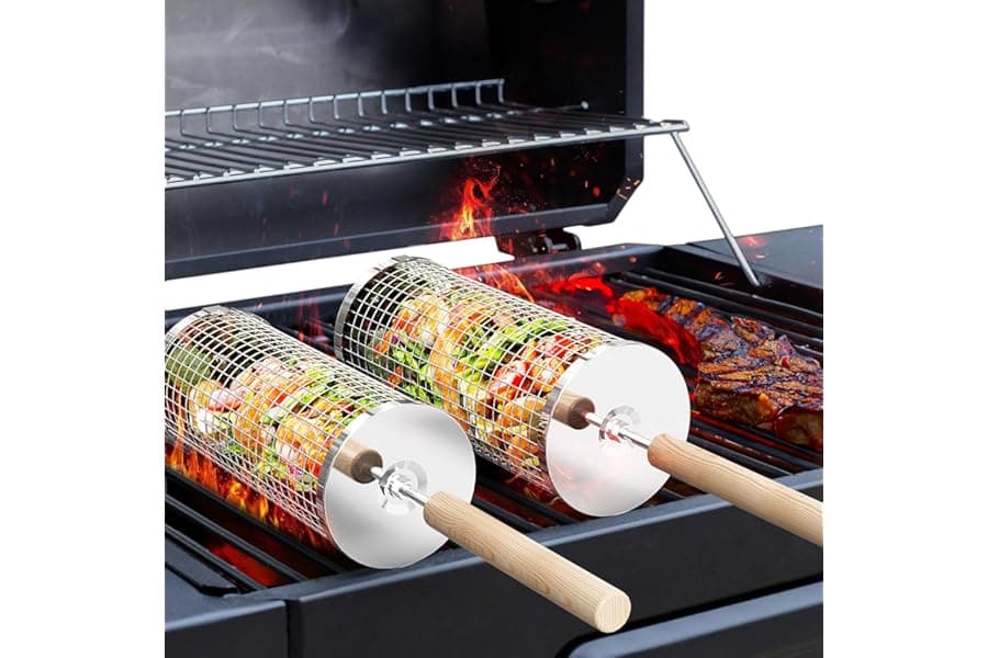 Best Rolling Grill Basket for BBQ and Smoking