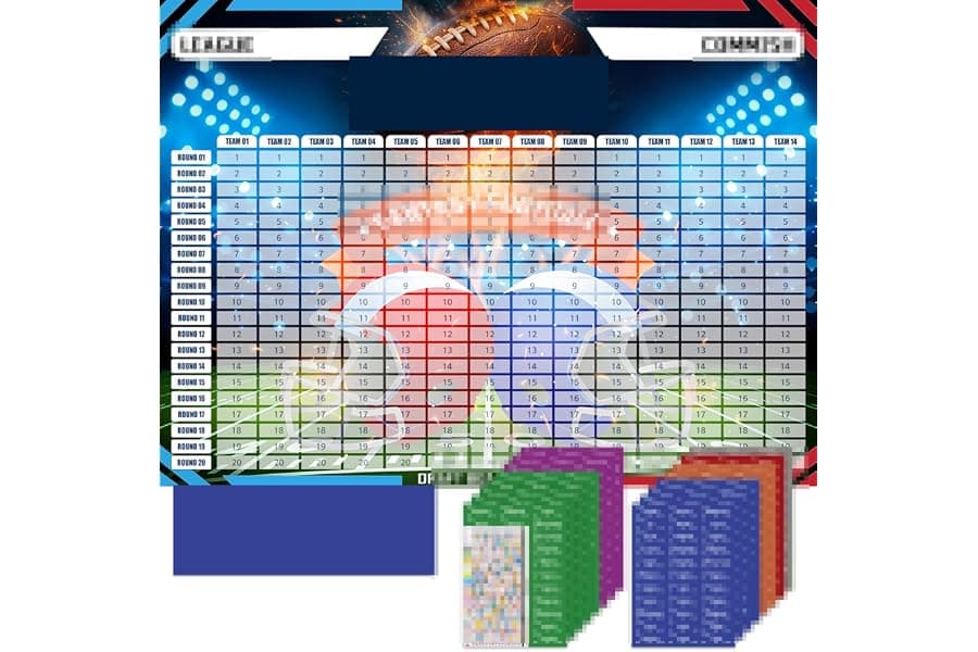 Fantasy Football Draft Board with 690+ Labels