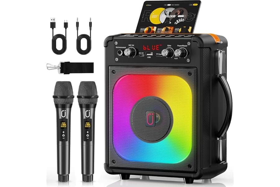 Portable Karaoke Machine With Wireless Microphones