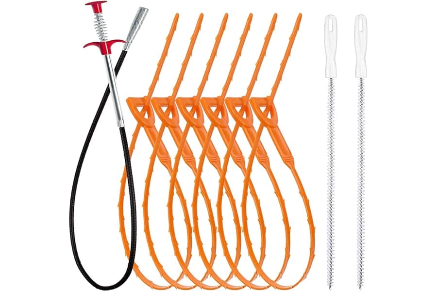 Drain Clog Remover & Snake Tool Set (9 Pack)