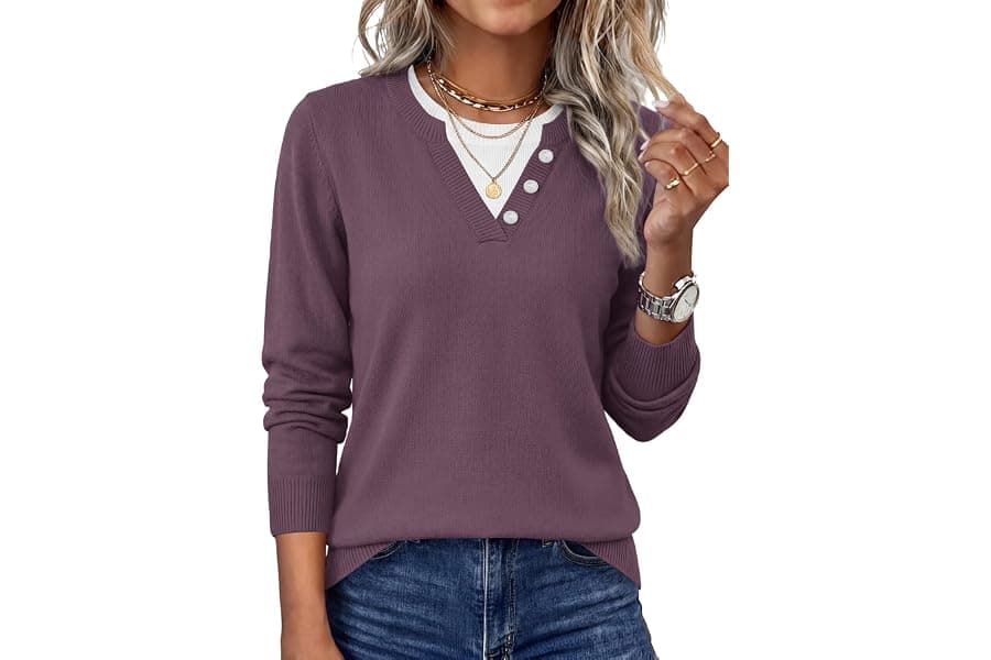 Lightweight Women's Sweaters with Unique Necklines