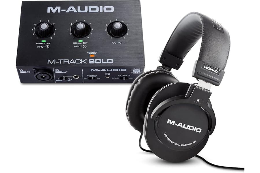 USB Audio Interface and Studio Headphones Bundle