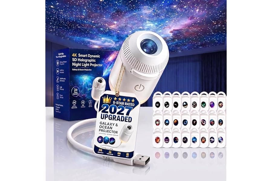 5D Holographic Galaxy Projector for Bedroom