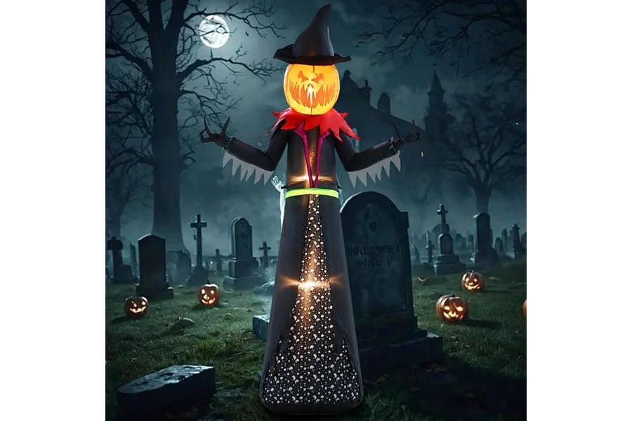 9-Foot Giant Pumpkin Witch Outdoor Decoration