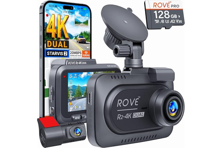 4K Dual Dash Cam with WiFi & Parking Mode