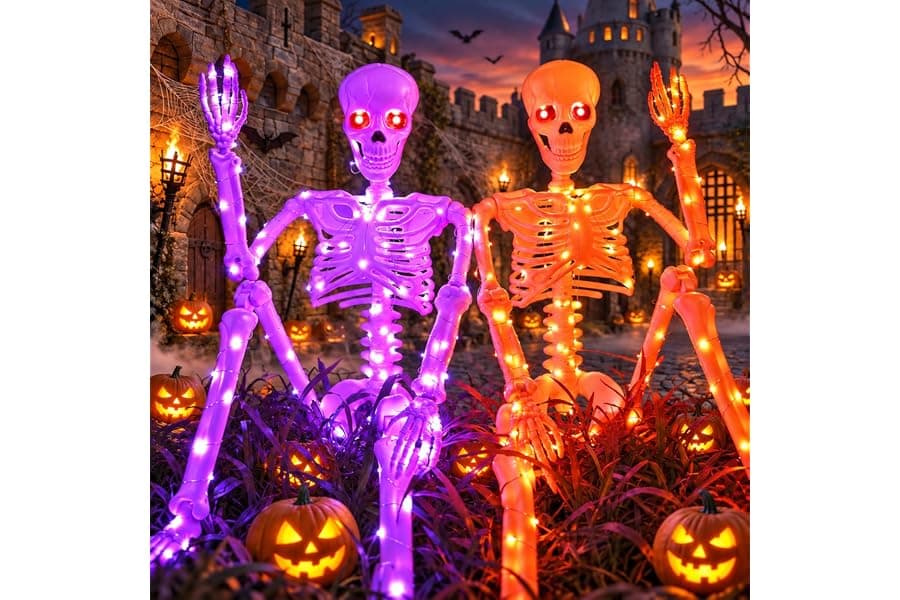 Glow-in-the-Dark Skeleton Decorations for Spooky Yards