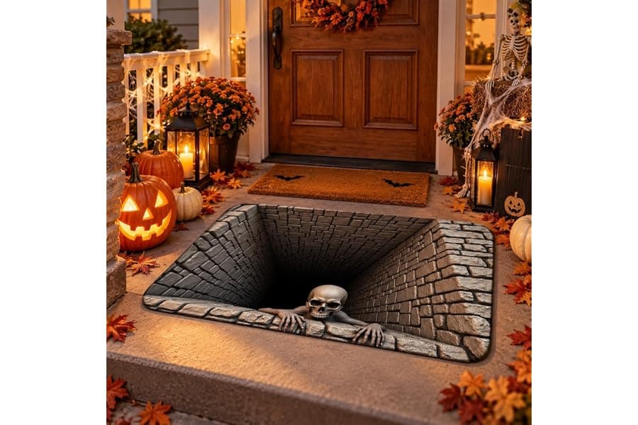 3D Halloween Door Mat with Optical Illusion Design