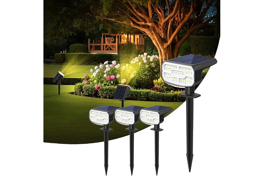Solar Outdoor Lights Waterproof 4-Pack LED Spotlights