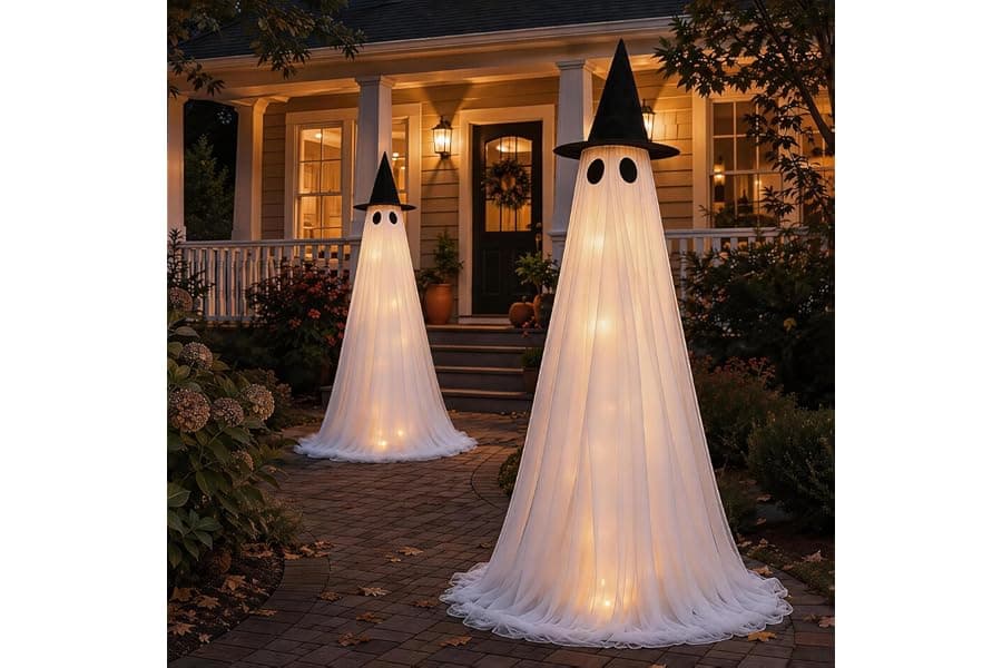 Best Outdoor Halloween Ghost Decorations With Lights