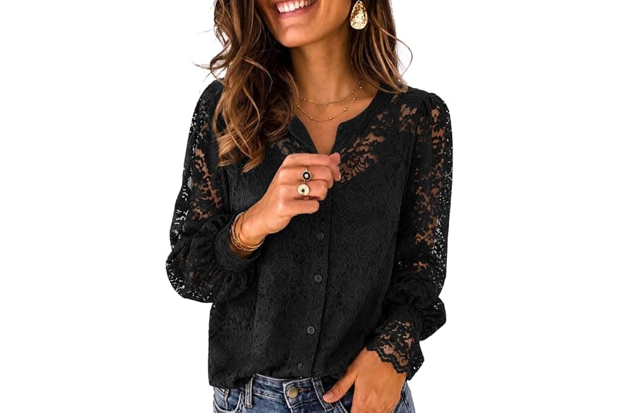 Lace Long Sleeve Blouses for Women: Dressy Casual Style