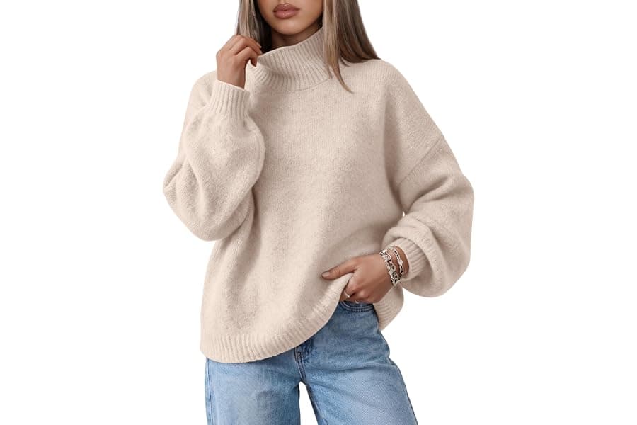 Oversized Mock Neck Knit Sweater: Cozy Fall & Winter Essential