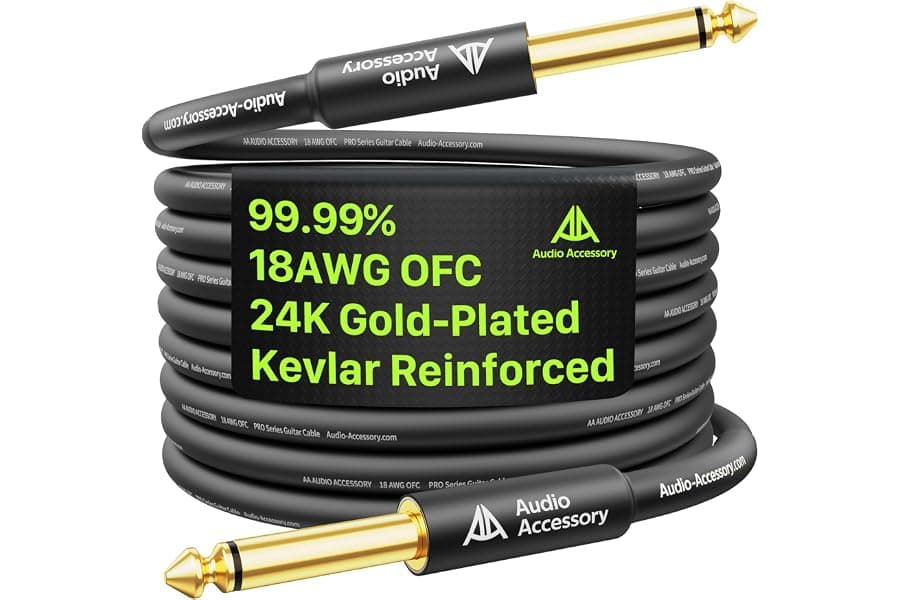 Pro 10 ft Guitar Cable with Gold-Plated Connectors