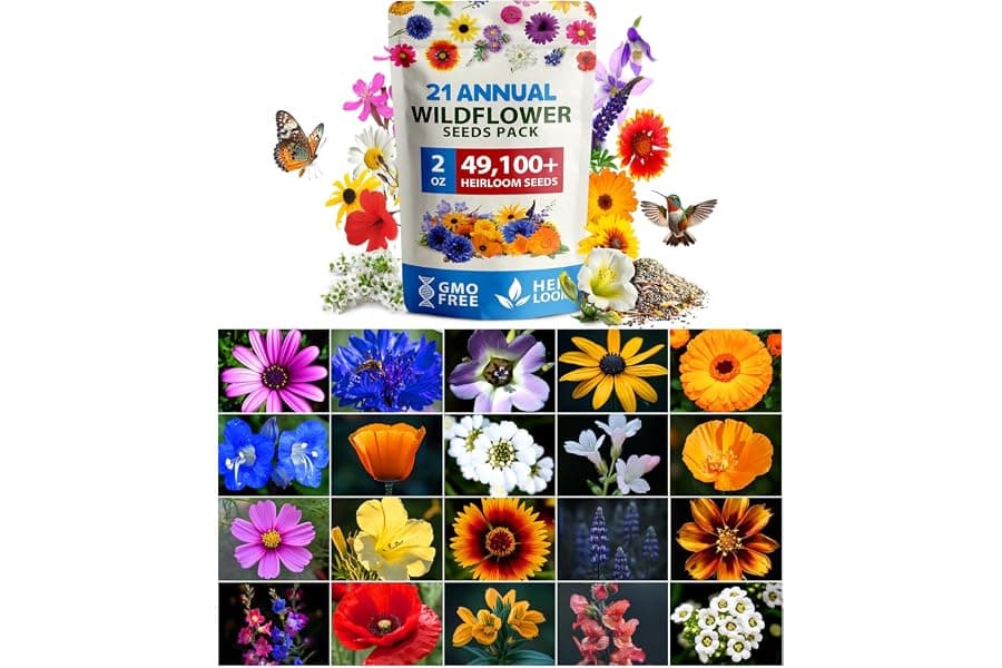 Bulk Wildflower Seeds Mix - 21 Varieties