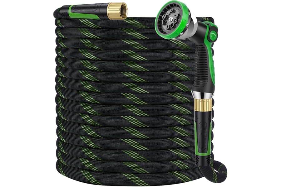 100-Foot Lightweight Garden Hose with Anti-Kink Spray Nozzle