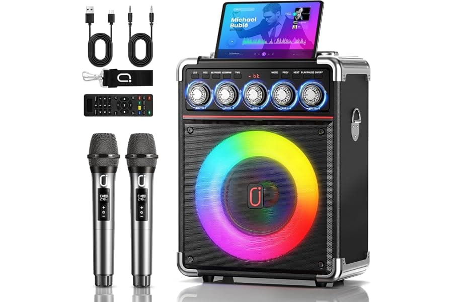 Premium Karaoke Machine with 200W Wood Cabinet
