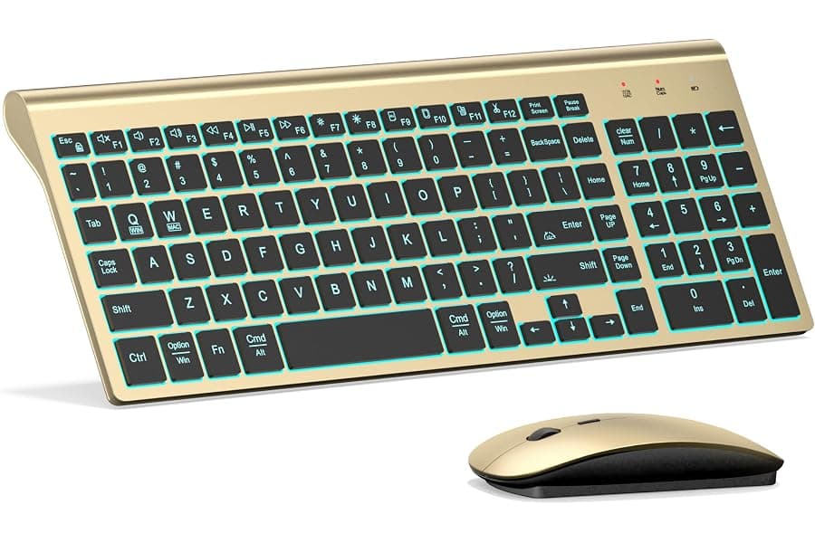 Ultra-Slim Wireless Keyboard and Mouse Combo with Backlit Keys