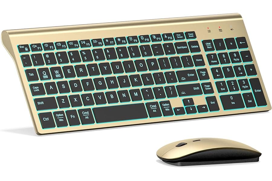 Ultra-Slim Wireless Keyboard and Mouse Combo with Backlit Keys
