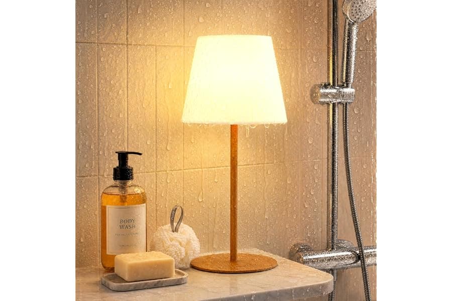Cordless Waterproof Shower Light with Battery