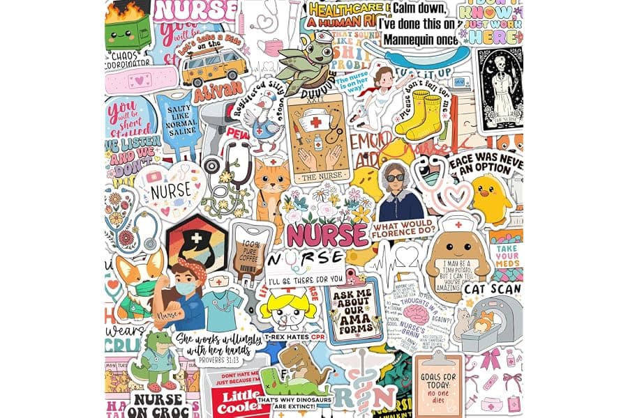 Funny Nurse Stickers - 120Pc Pack for Healthcare Workers