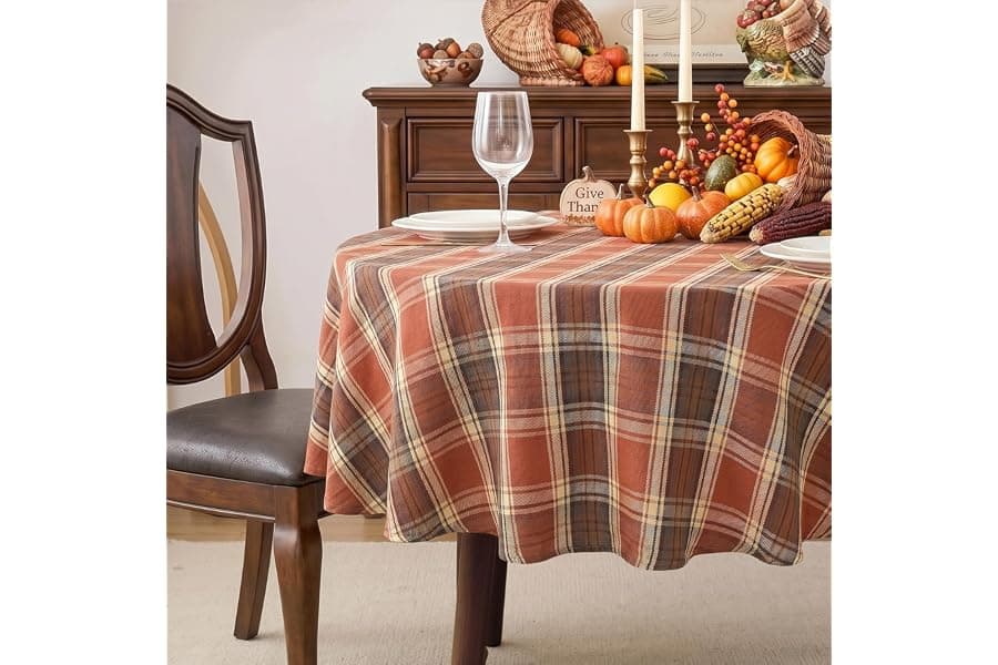 Fall Tartan Plaid Tablecloth for Holiday Dining