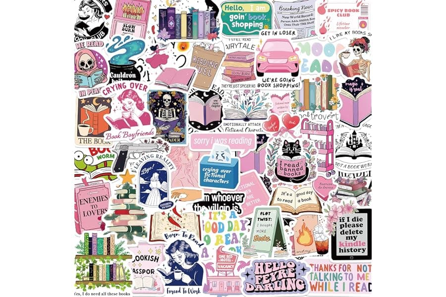 200 Book Stickers for Readers - Vinyl Waterproof Decals