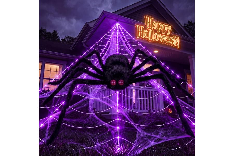 Spider Web Lights for Haunted Yard Decor