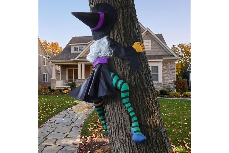 Crashing Witch Halloween Yard Prop