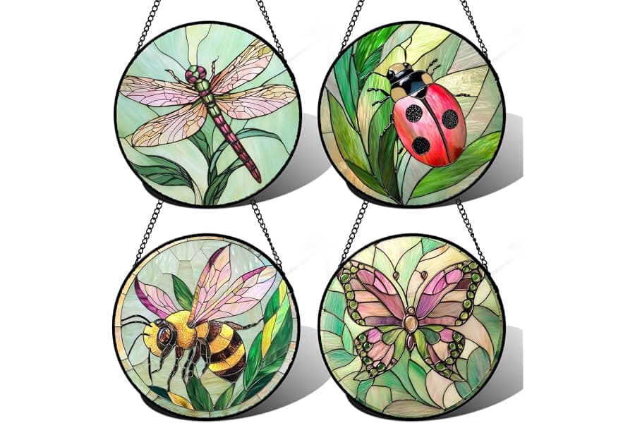 Butterfly Stained Glass Window Suncatcher Set