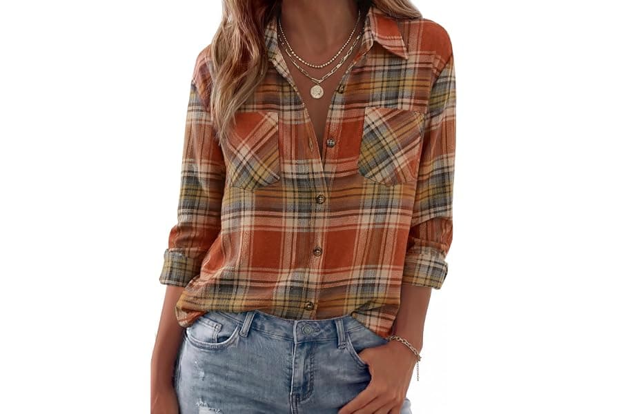Women's Flannel Shirts for Fall Outfits