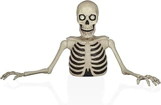 65-Inch Animated Skeleton with LED Eyes for Halloween