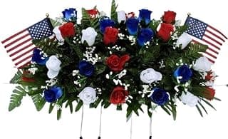 Patriotic Saddle Flowers for Summer Decorations