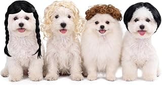 Funny Dog Wig Set: 4 Hairstyles for Small and Medium Dogs