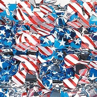 Patriotic Metallic Floral Sheeting for July 4th & Events