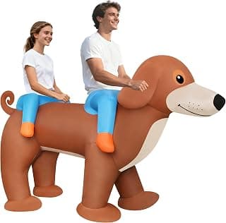 Two-Person Inflatable Dachshund Costume for Halloween Fun