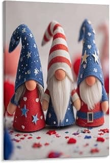 4th of July Patriotic Gnome Canvas Print Wall Art